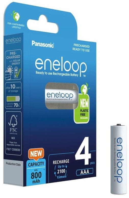 PANASONIC baterije Eneloop AAA/4B 800mAh bijele