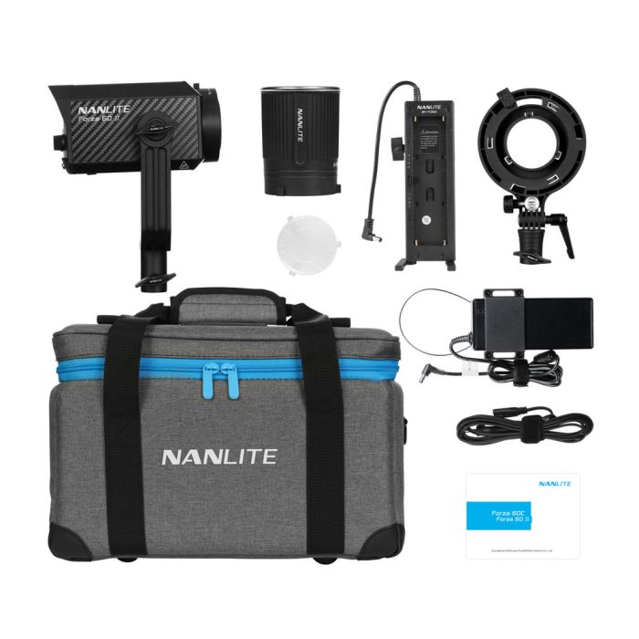 Nanlite Forza 60 II LED triple kit (w/ case, light stand, fresnel and softbox)