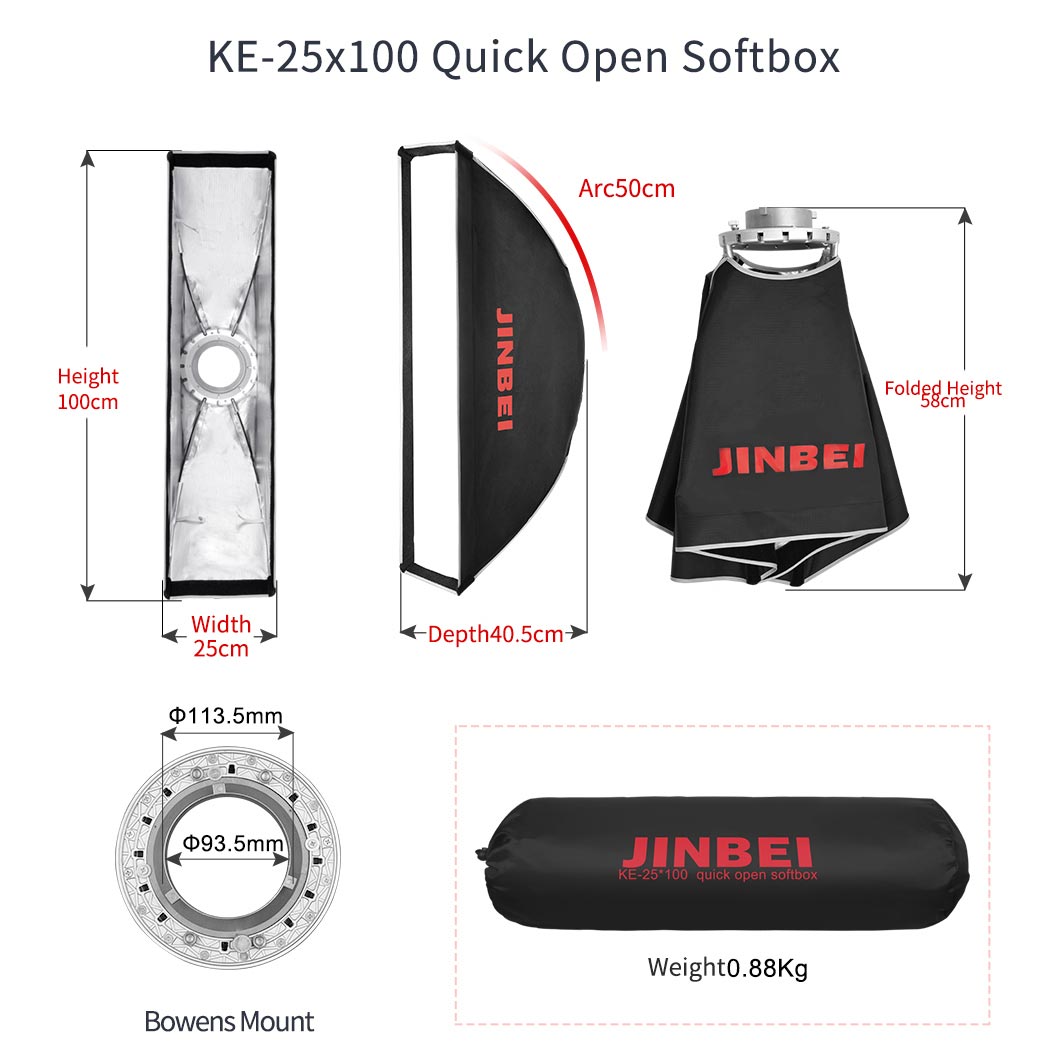 Softbox Jinbei KE-25x100 sa saćom