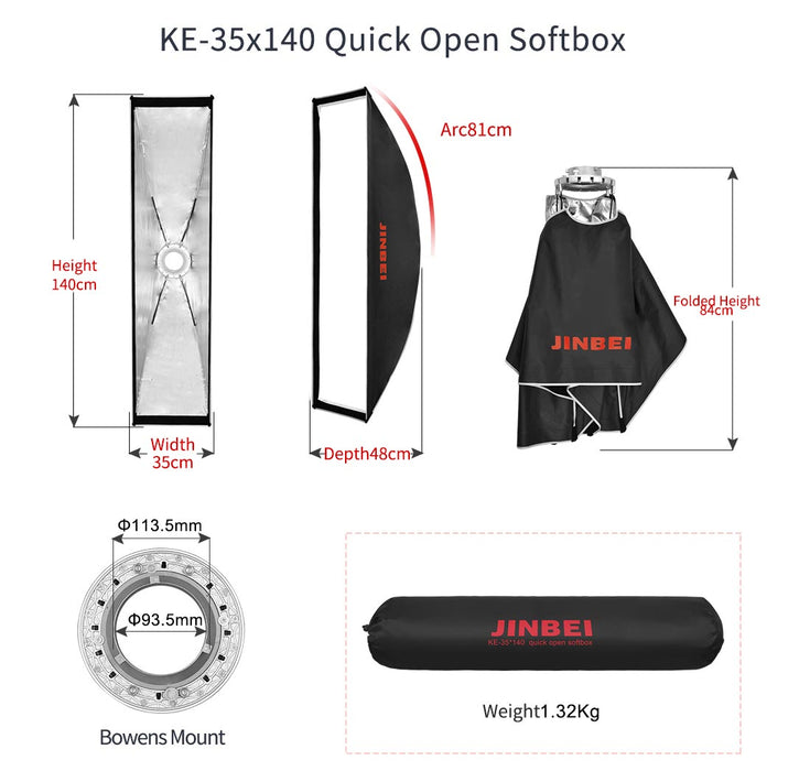 Softbox Jinbei KE-35x140 sa saćom
