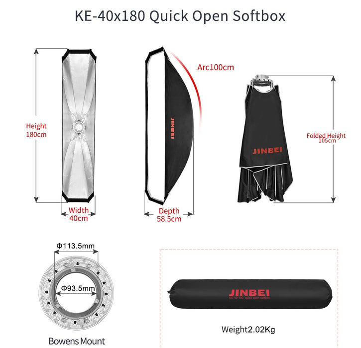 Softbox Jinbei KE-40x180 sa saćom
