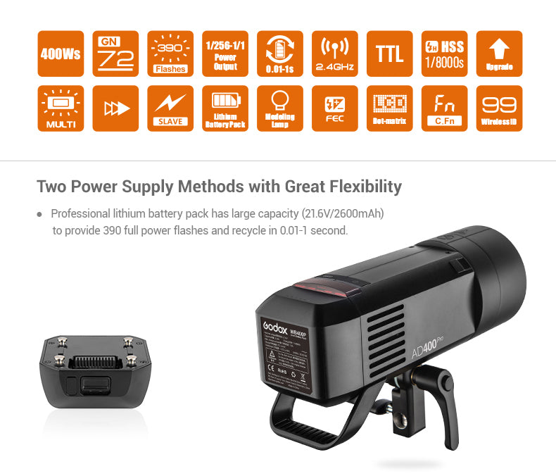 Generatorska flash rasvjeta Godox Witstro AD400PRO